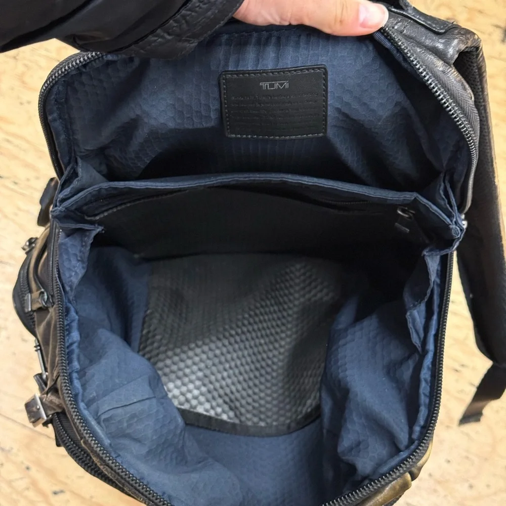Tumi Alpha Bravo Knox leather backpack